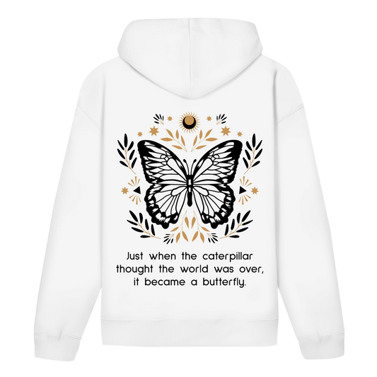 Weißer Hoodie "Butterfly" Rückseite